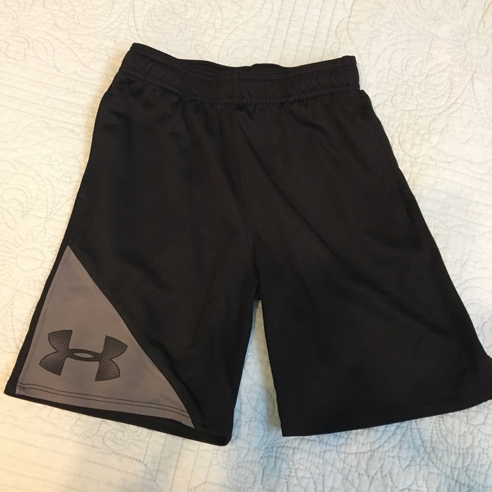 Boys Black and Grey Under Armour shorts